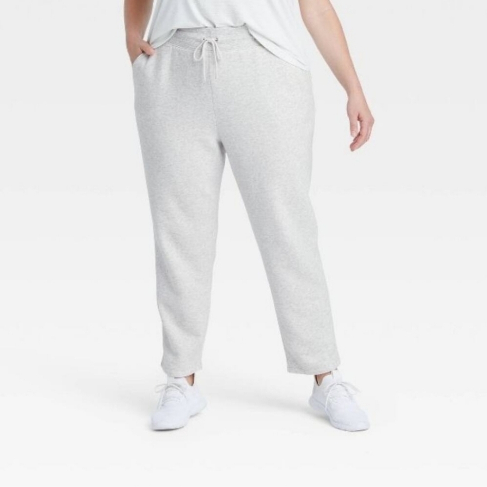 All In Motion Womens Gray Taper Fleece Comfy Jogger Sweatpants Sz XXL